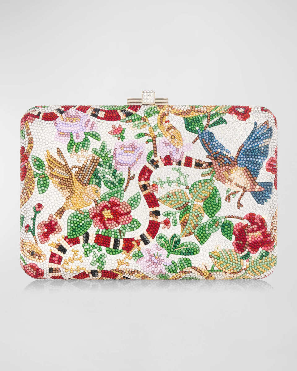 Snake Allegory Slim Slide Crystal Minaudiere